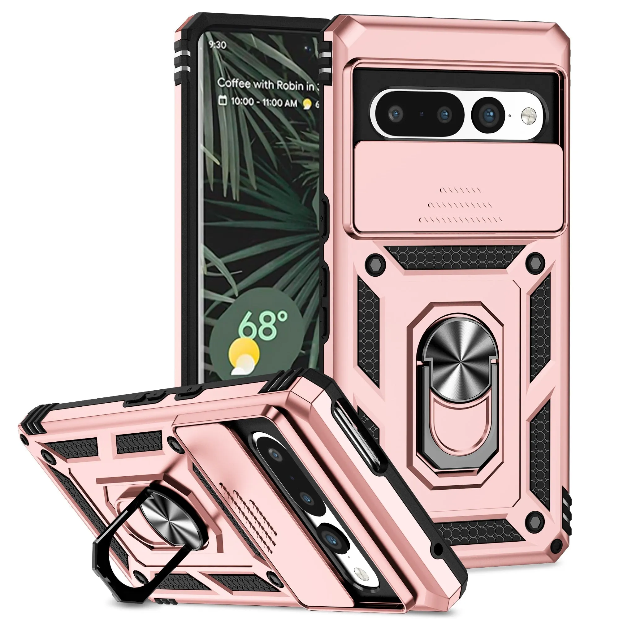 Shockproof Heavy-Duty Armor Case For Google Pixel With Ring Holder Kickstand