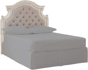 Signature Design by Ashley Realyn Upholstered Panel Headboard ONLY, Full, Chipped White
