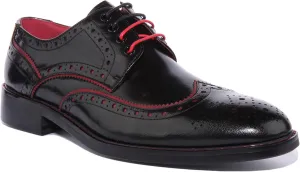 Simon Lace Up Brogue Contrast Detals (Size 12, Black)