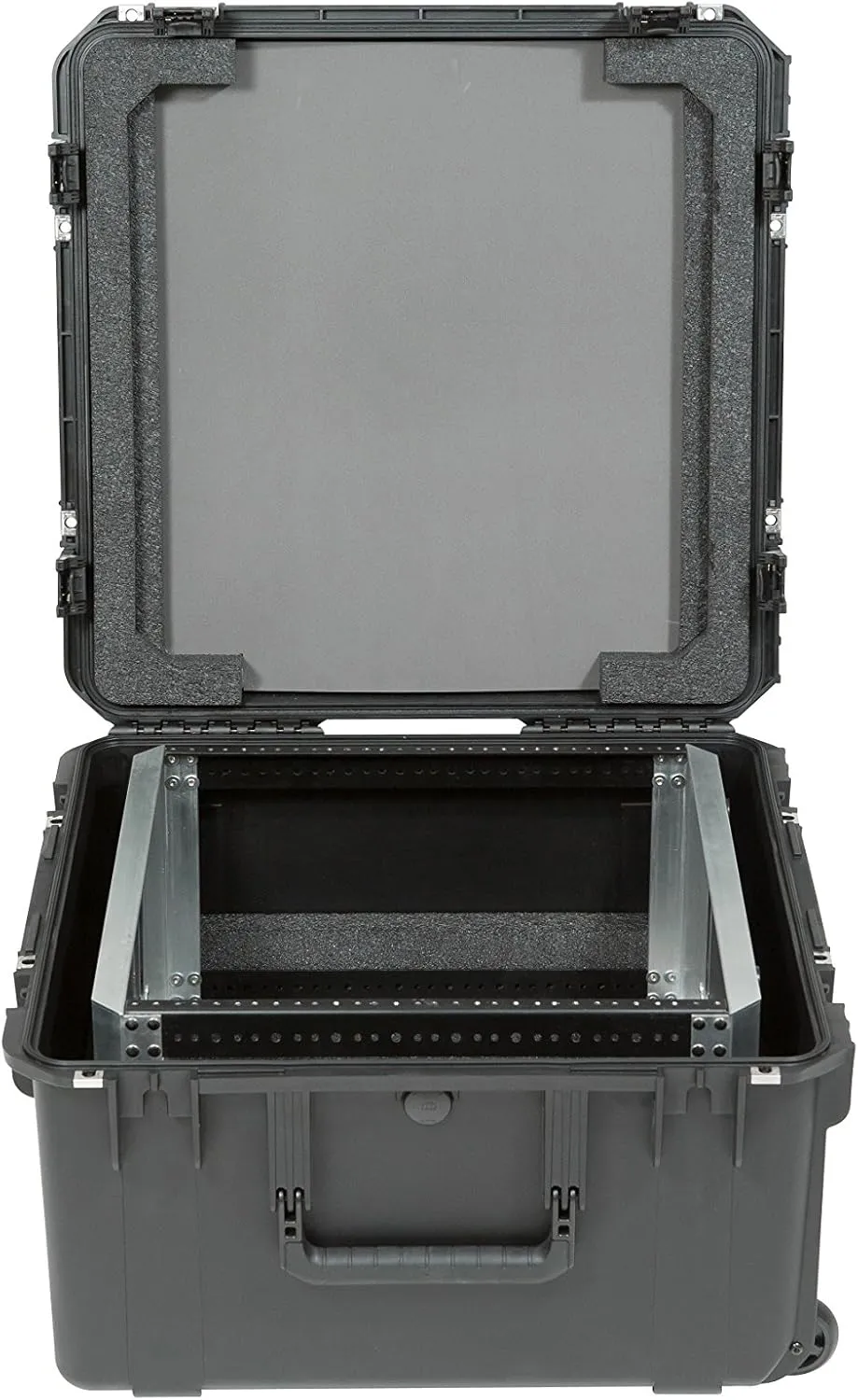 SKB Series Waterproof Case with Removeable 10U Shallow Rack Cage, TSA Locks, Wheels (3I-22221210U)