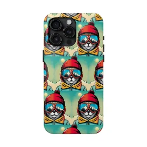 Skiing Cat - Tough Phone Case, Case-Mate