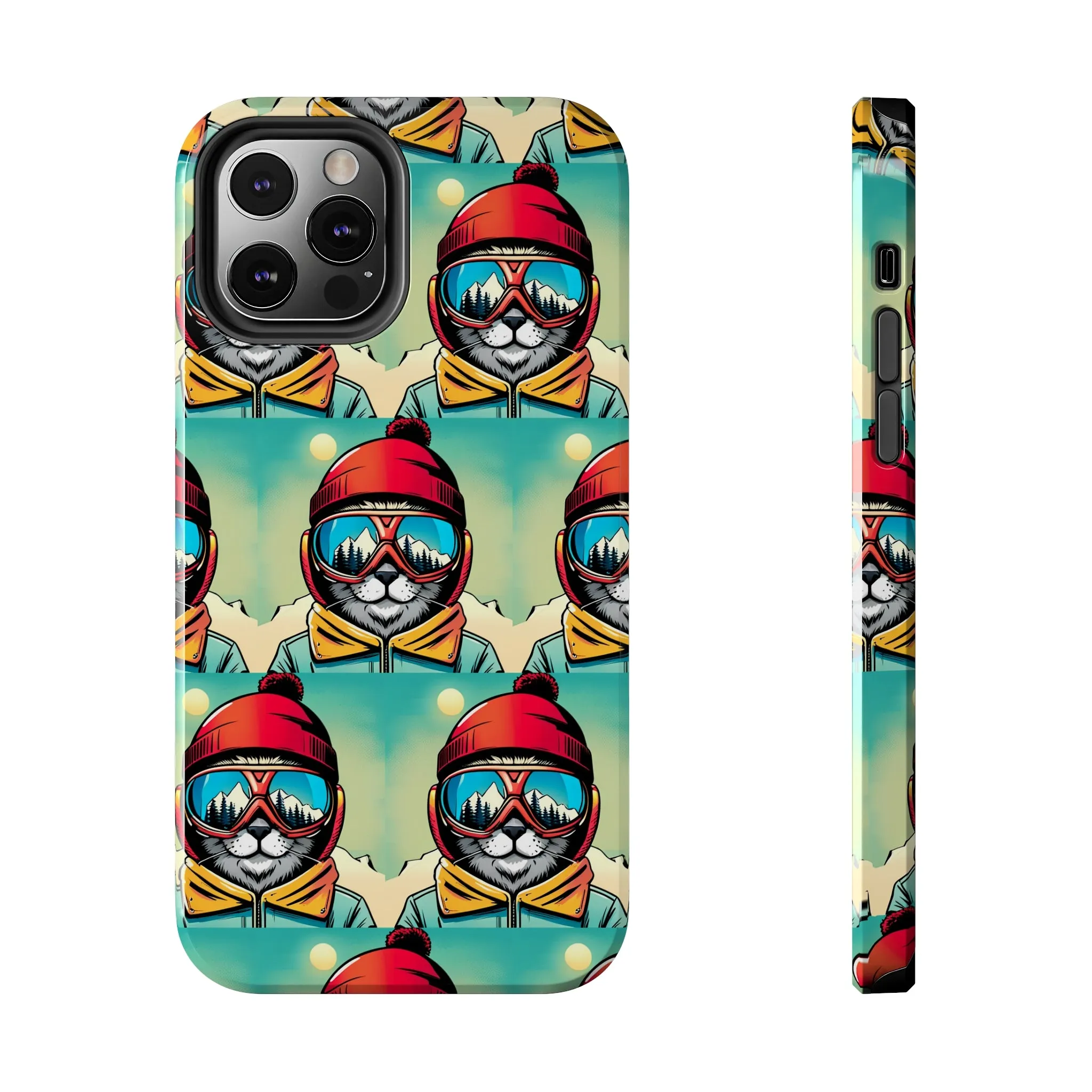 Skiing Cat - Tough Phone Case, Case-Mate