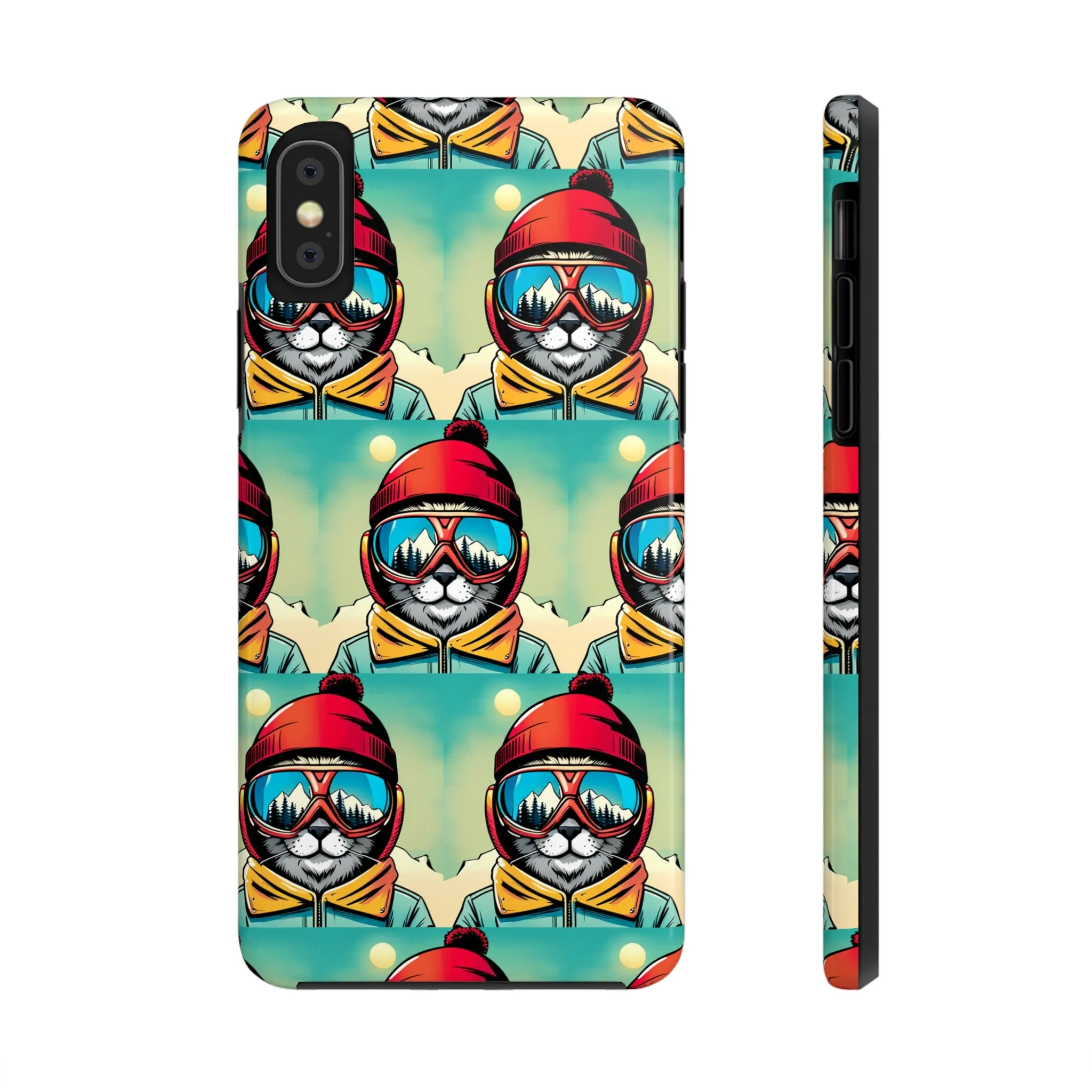 Skiing Cat - Tough Phone Case, Case-Mate