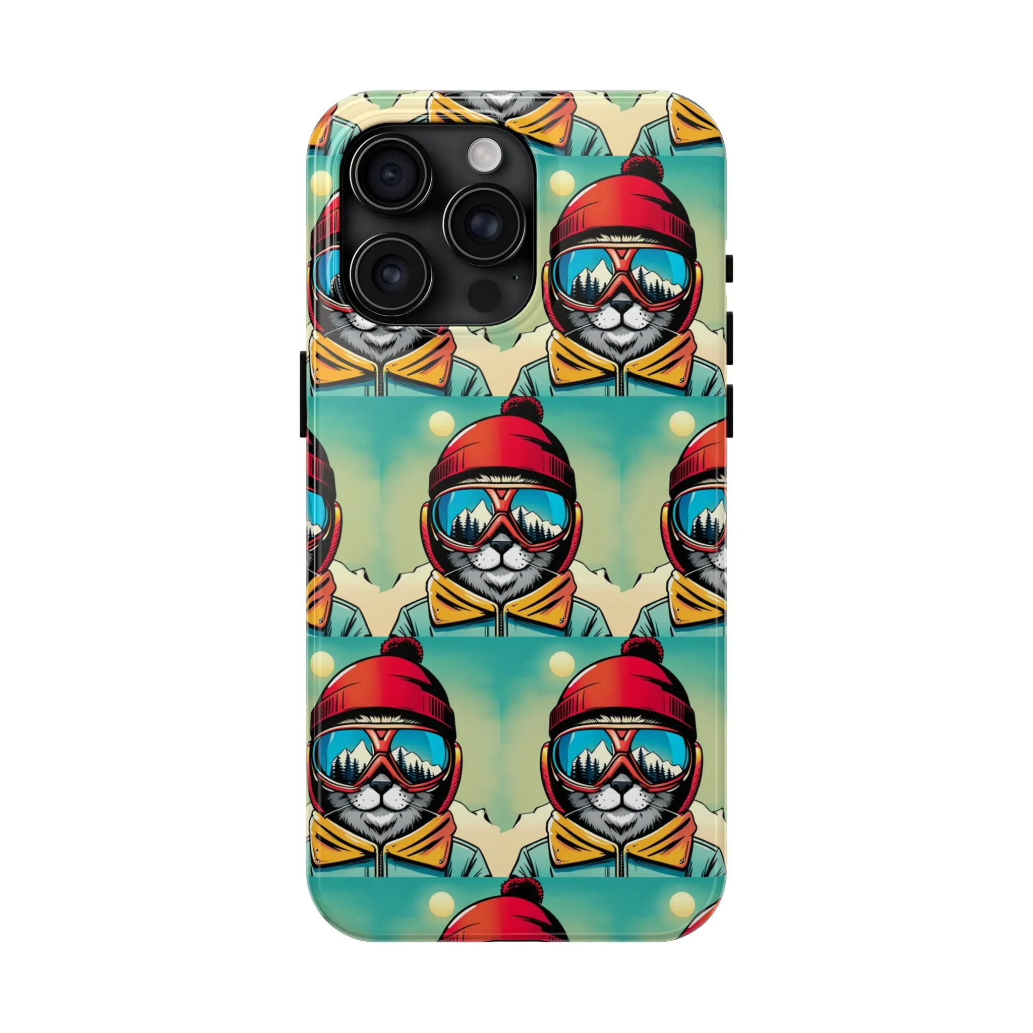 Skiing Cat - Tough Phone Case, Case-Mate