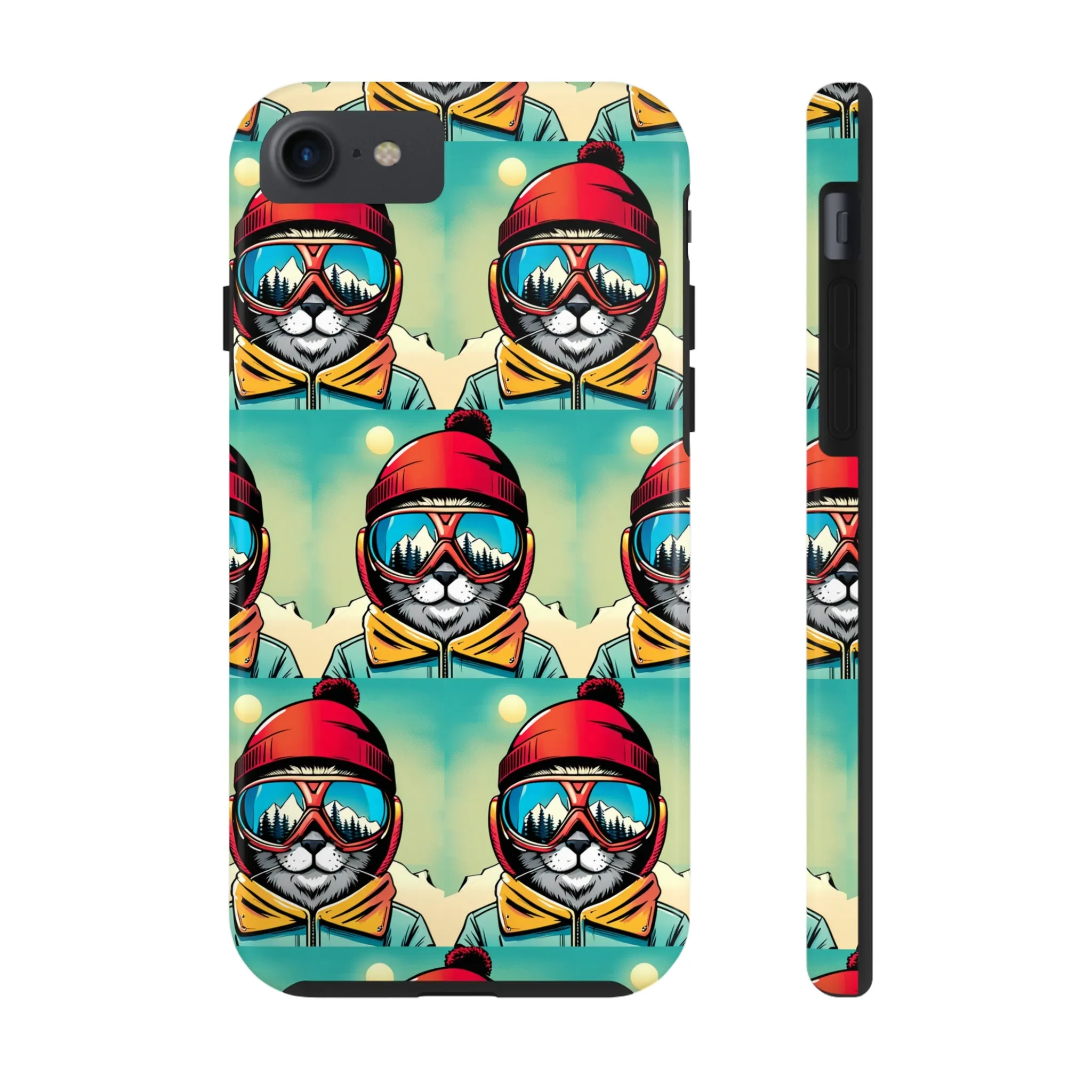 Skiing Cat - Tough Phone Case, Case-Mate