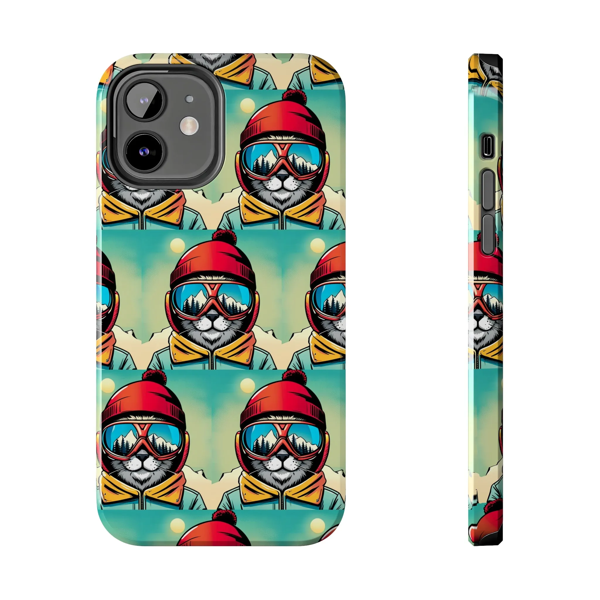 Skiing Cat - Tough Phone Case, Case-Mate