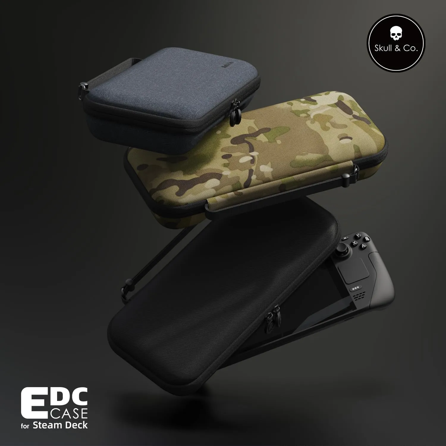 Skull & Co. EDC Case: Slim Carrying Case for Steam Deck- Black