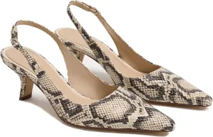 Slingback Pumps for Women Kitten Heeled Sandals Leopard Prints Buckled Straps Dress Shoes