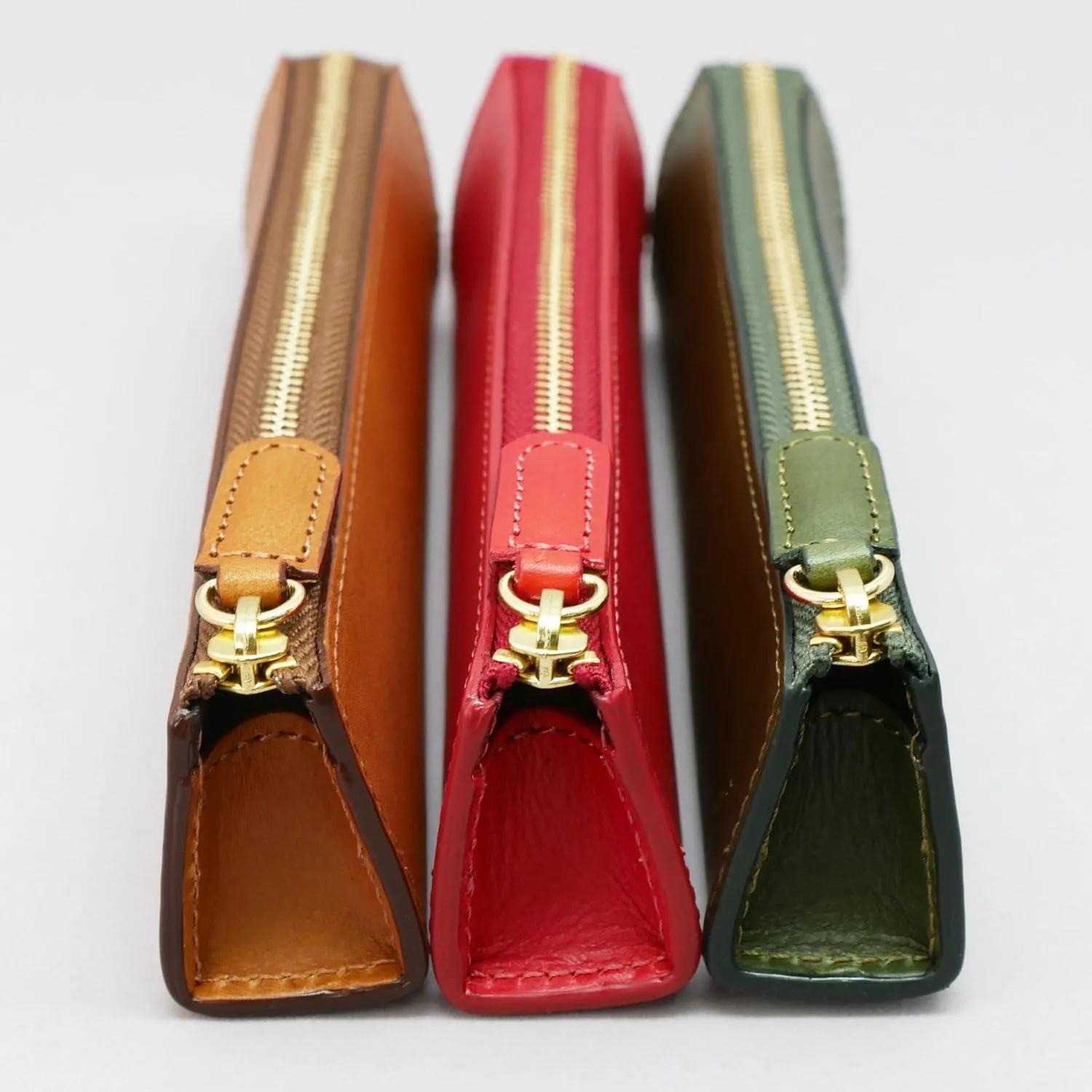 Slip-On Rio Zipper Pen Case Series (5 Sizes) Leather