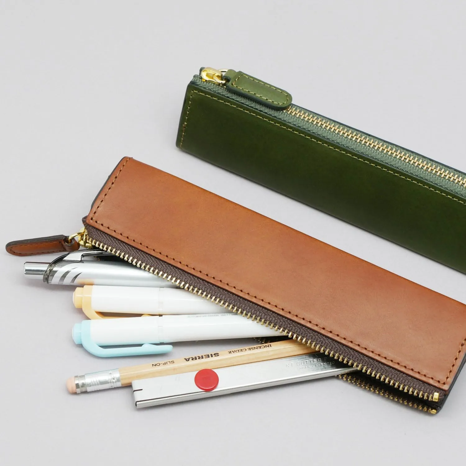 Slip-On Rio Zipper Pen Case Series (5 Sizes) Leather