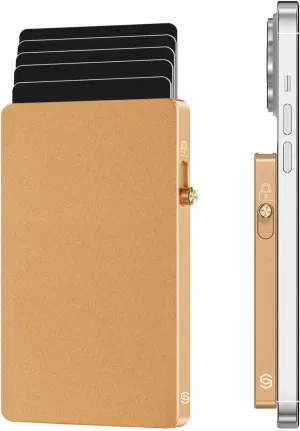 SMRA Magnetic Wallet, Metal, Unisex, 0.3 Inches Thick, 32 Magnetic Strips, Anti-Theft, Anti-Scanning, One-Click Pop Up, Compatible with iPhone and Samsung, 24 Months Warranty