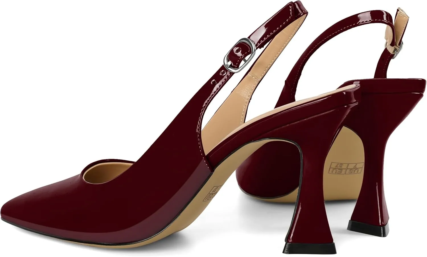 Soireelady Women's Slingback Heels Pointed Toe High Heel Stiletto Heels Fashion Dress Shoes 3.5 Inch