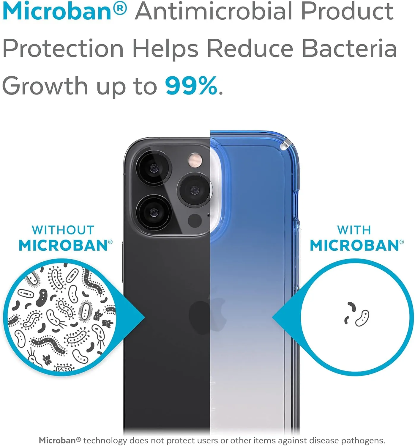 Speck Clear iPhone 13 Pro Max Case - Slim, Drop Protection - for iPhone 13 Pro Max & iPhone 12 Pro Max - Scratch Resistant, Anti-Yellowing, Anti-Fade 6.7 Inch Phone Case - GemShell Kyanite Blue/Clear
