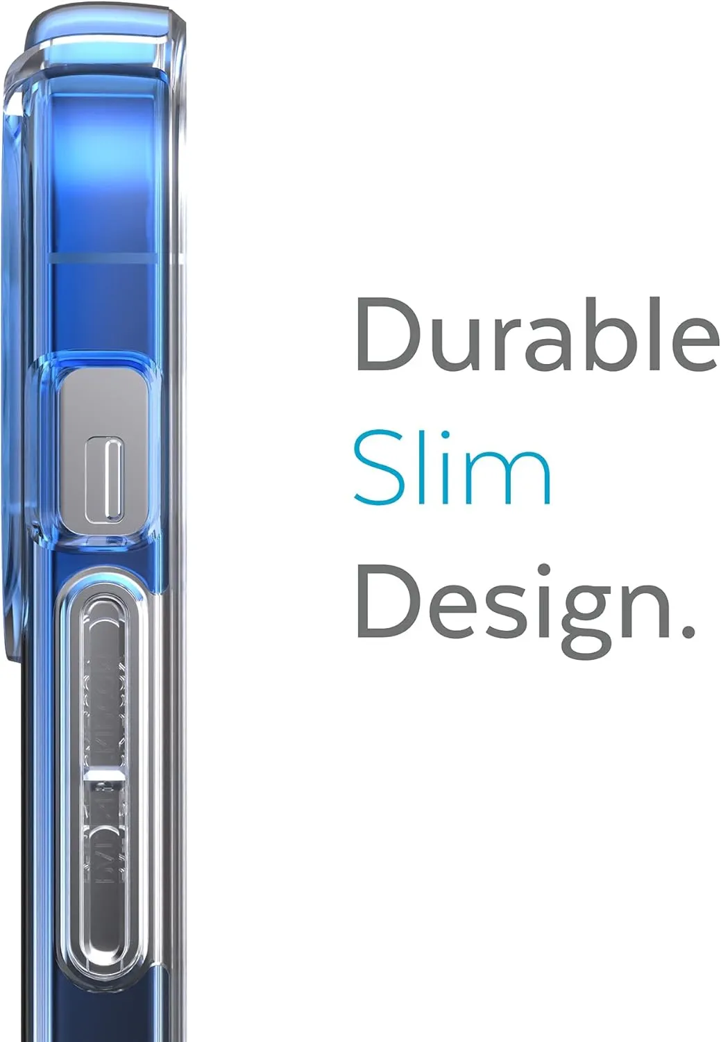 Speck Clear iPhone 13 Pro Max Case - Slim, Drop Protection - for iPhone 13 Pro Max & iPhone 12 Pro Max - Scratch Resistant, Anti-Yellowing, Anti-Fade 6.7 Inch Phone Case - GemShell Kyanite Blue/Clear