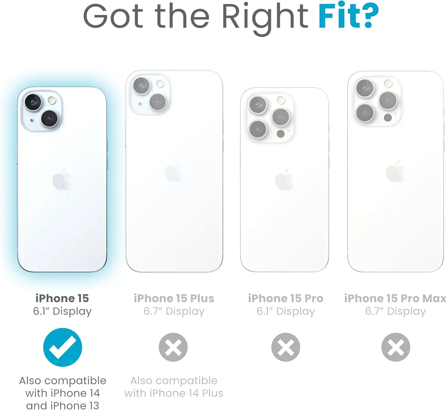 Speck Clear iPhone 15 Case - Slim, Drop Protection - for iPhone 15, iPhone 14 & iPhone 13 - Scratch Resistant, Anti-Yellowing, 6.1 Inch Phone Case - GemShell Platinum Glitter