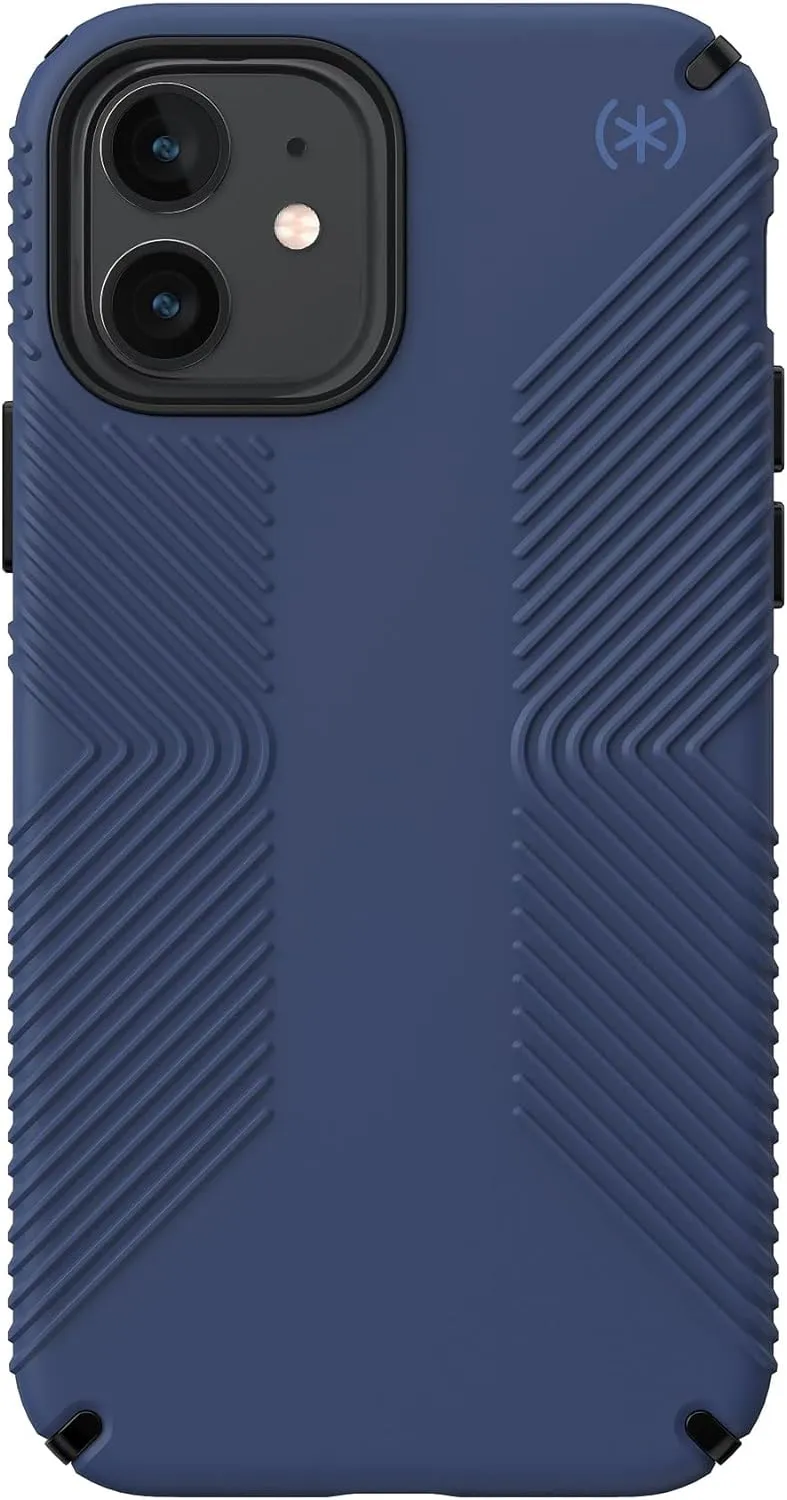 Speck iPhone 12 Case - Drop Protection Fits iPhone 12 Pro & iPhone 12 Phones - Scratch Resistant, Slim Design with Added Grip & Soft Touch Coating - Coastal Blue, Black, Storm Blue Presido2