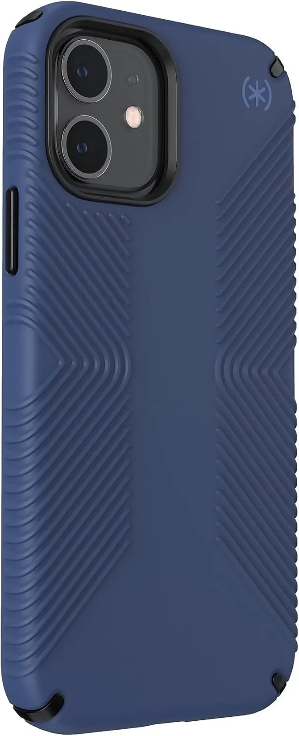 Speck iPhone 12 Case - Drop Protection Fits iPhone 12 Pro & iPhone 12 Phones - Scratch Resistant, Slim Design with Added Grip & Soft Touch Coating - Coastal Blue, Black, Storm Blue Presido2