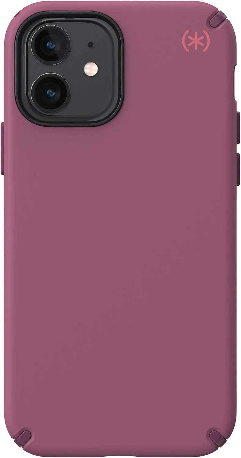 Speck Products Presidio2 PRO iPhone 12, iPhone 12 Pro Case, Lush Burgundy/Azalea Burgundy/Royal Pink