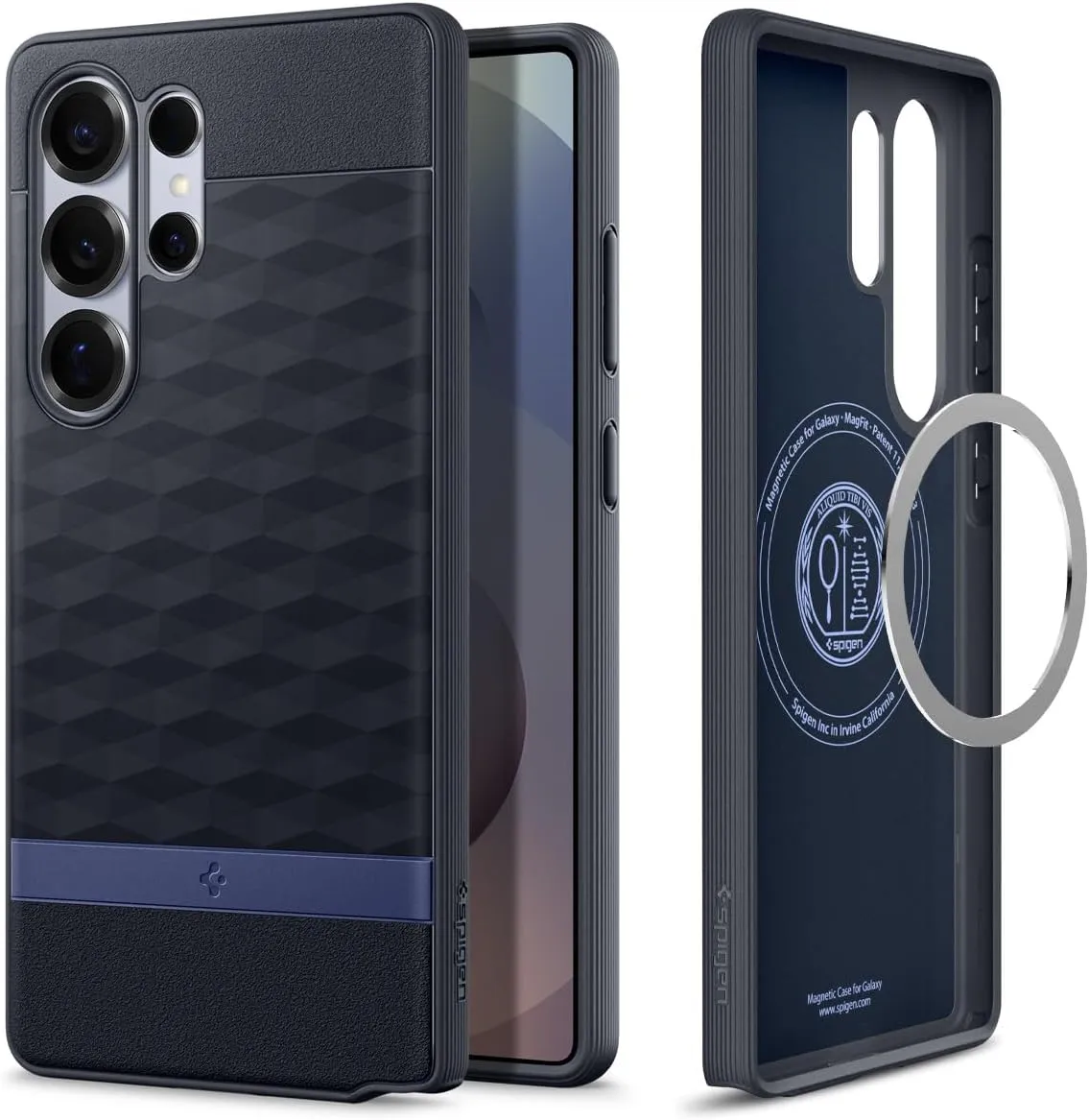 Spigen Parallax MagFit Designed for Galaxy S25 Ultra Case [Fast Wireless Charging/Magnet for Galaxy] (2025) - Navy Violet
