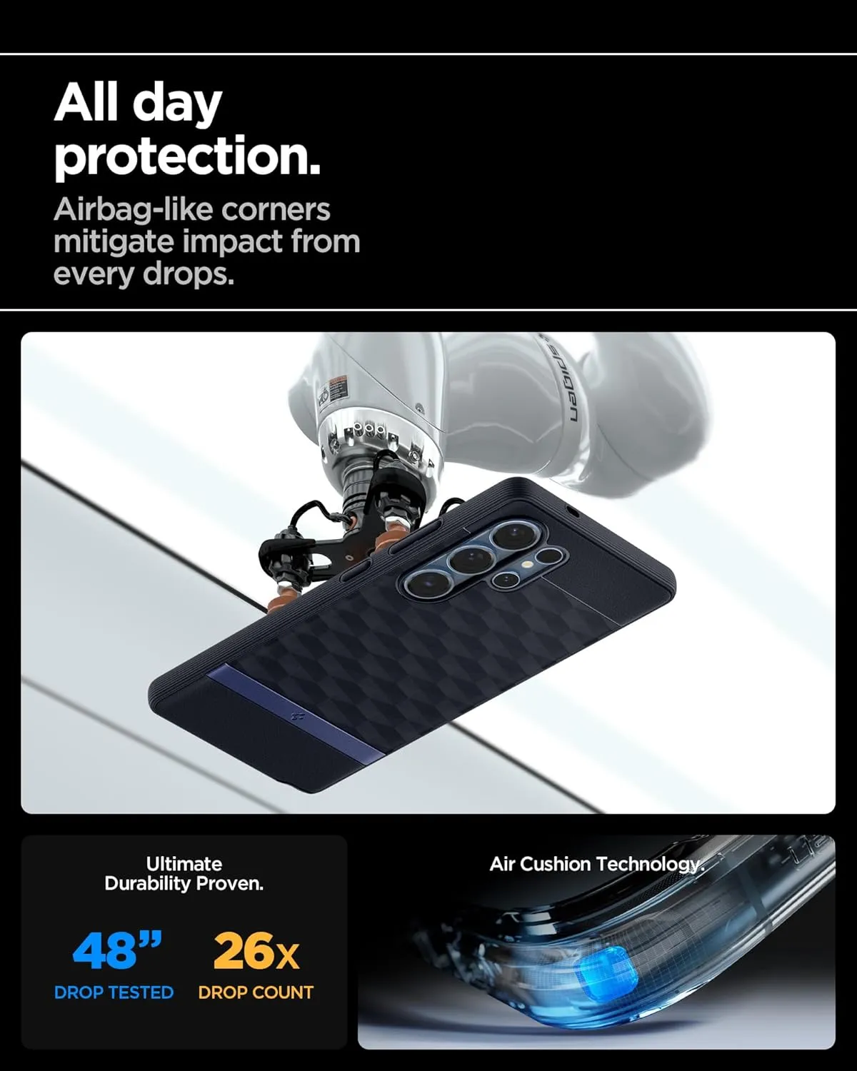 Spigen Parallax MagFit Designed for Galaxy S25 Ultra Case [Fast Wireless Charging/Magnet for Galaxy] (2025) - Navy Violet