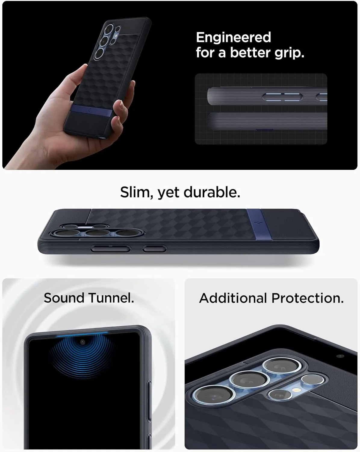 Spigen Parallax MagFit Designed for Galaxy S25 Ultra Case [Fast Wireless Charging/Magnet for Galaxy] (2025) - Navy Violet