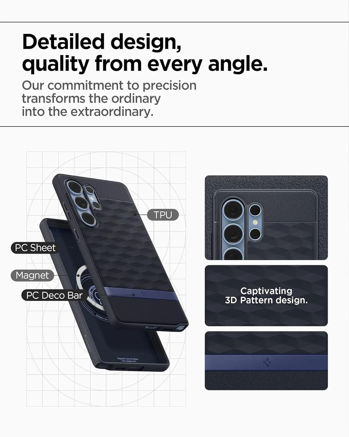 Spigen Parallax MagFit Designed for Galaxy S25 Ultra Case [Fast Wireless Charging/Magnet for Galaxy] (2025) - Navy Violet