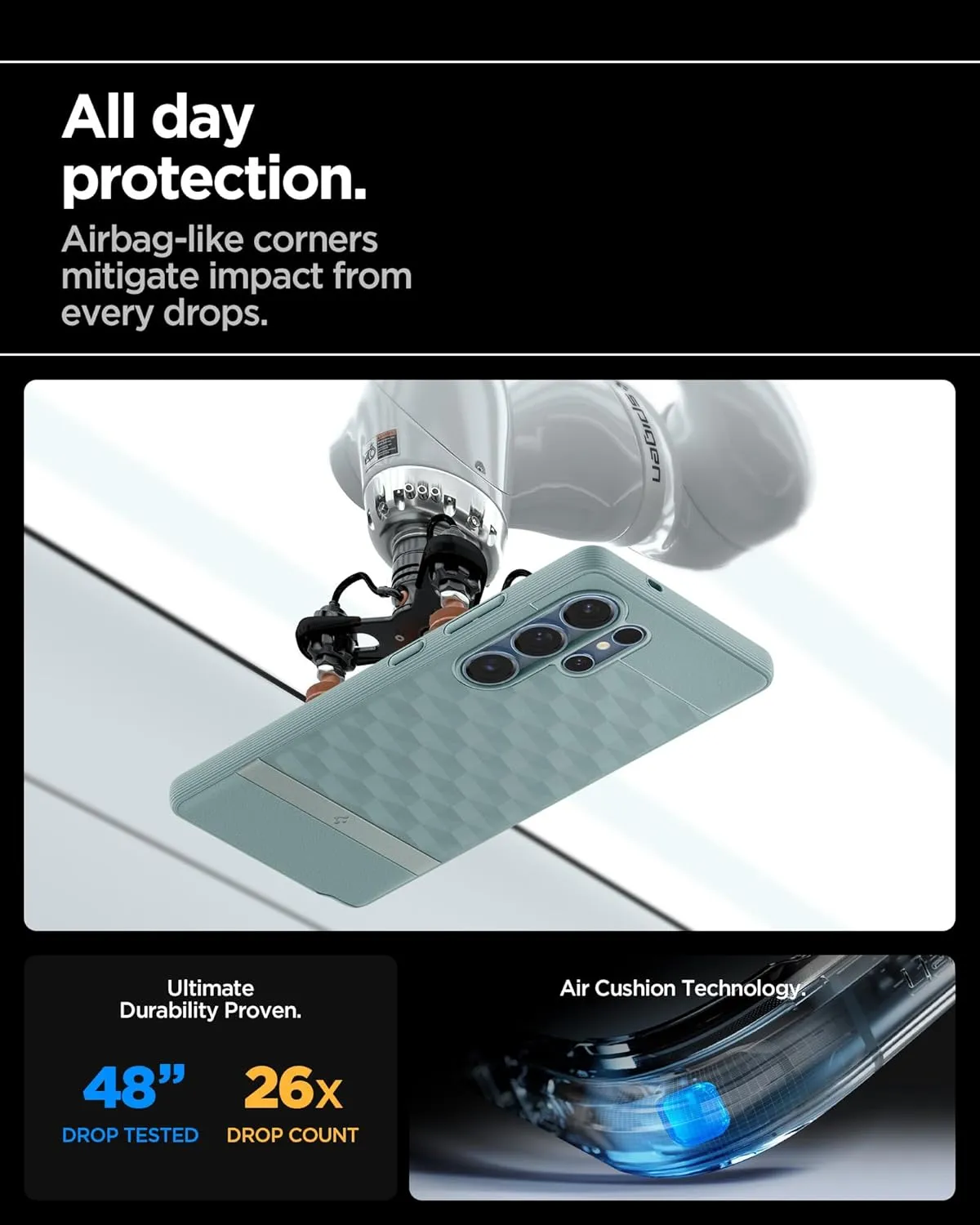 Spigen Parallax MagFit Designed for Galaxy S25 Ultra Case [Fast Wireless Charging/Magnet for Galaxy] (2025) - Sage Green