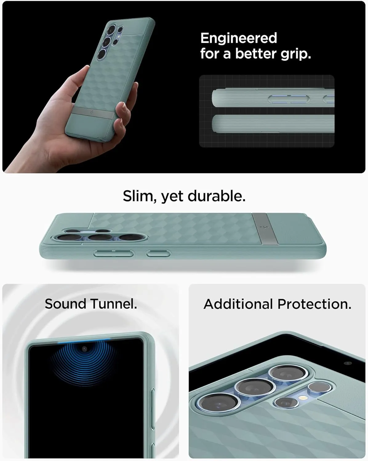 Spigen Parallax MagFit Designed for Galaxy S25 Ultra Case [Fast Wireless Charging/Magnet for Galaxy] (2025) - Sage Green