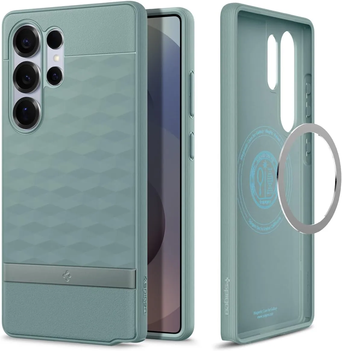 Spigen Parallax MagFit Designed for Galaxy S25 Ultra Case [Fast Wireless Charging/Magnet for Galaxy] (2025) - Sage Green