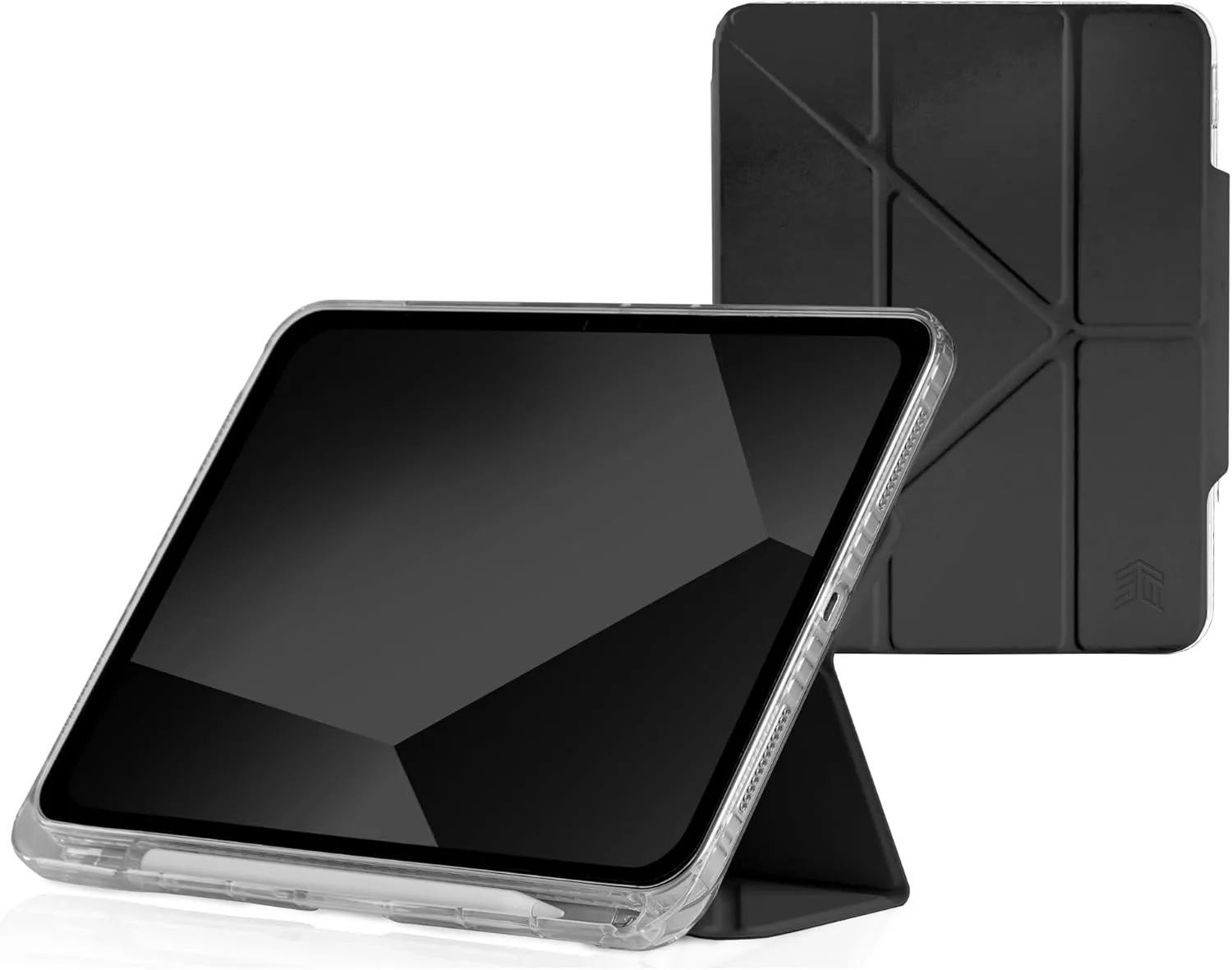 STM Goods OPP iPad (A16 2025/10th Gen) Protective Case with Innovative Origami Magnetic Cover, Slim, Integrated Apple Pencil Holder - Perfect for Travel, Teens, Streamers and Professionals - Black