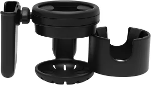 Stroller Cup and Phone Holder for Babyzen YOYO/Yoyo /Yoyo2/Yoyo3 – 3-in-1 Dual Cup & Phone Organizer with 360° Rotating Clamp – Fits Bottles, Coffee Cups, Smartphones