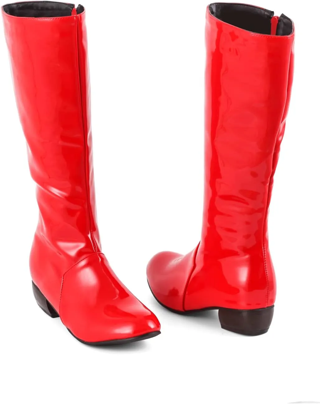 Sungtin Women's Faux Leather Knee High Flat Slouch Boots