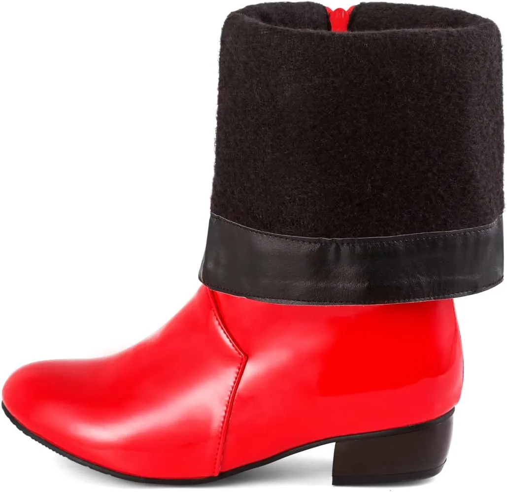 Sungtin Women's Faux Leather Knee High Flat Slouch Boots