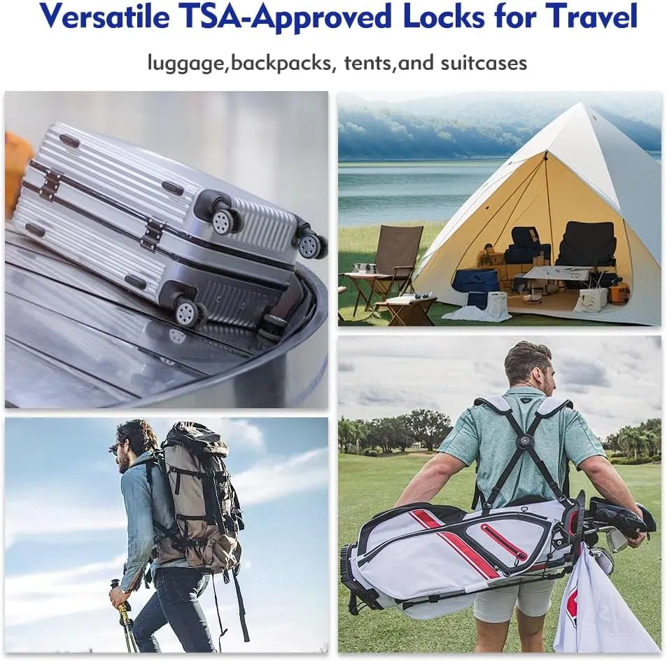 SURE LOCK TSA Compatible Travel Luggage Locks, Inspection Indicator, Easy Read Dials TSA Approved with Zinc Alloy Four Colour