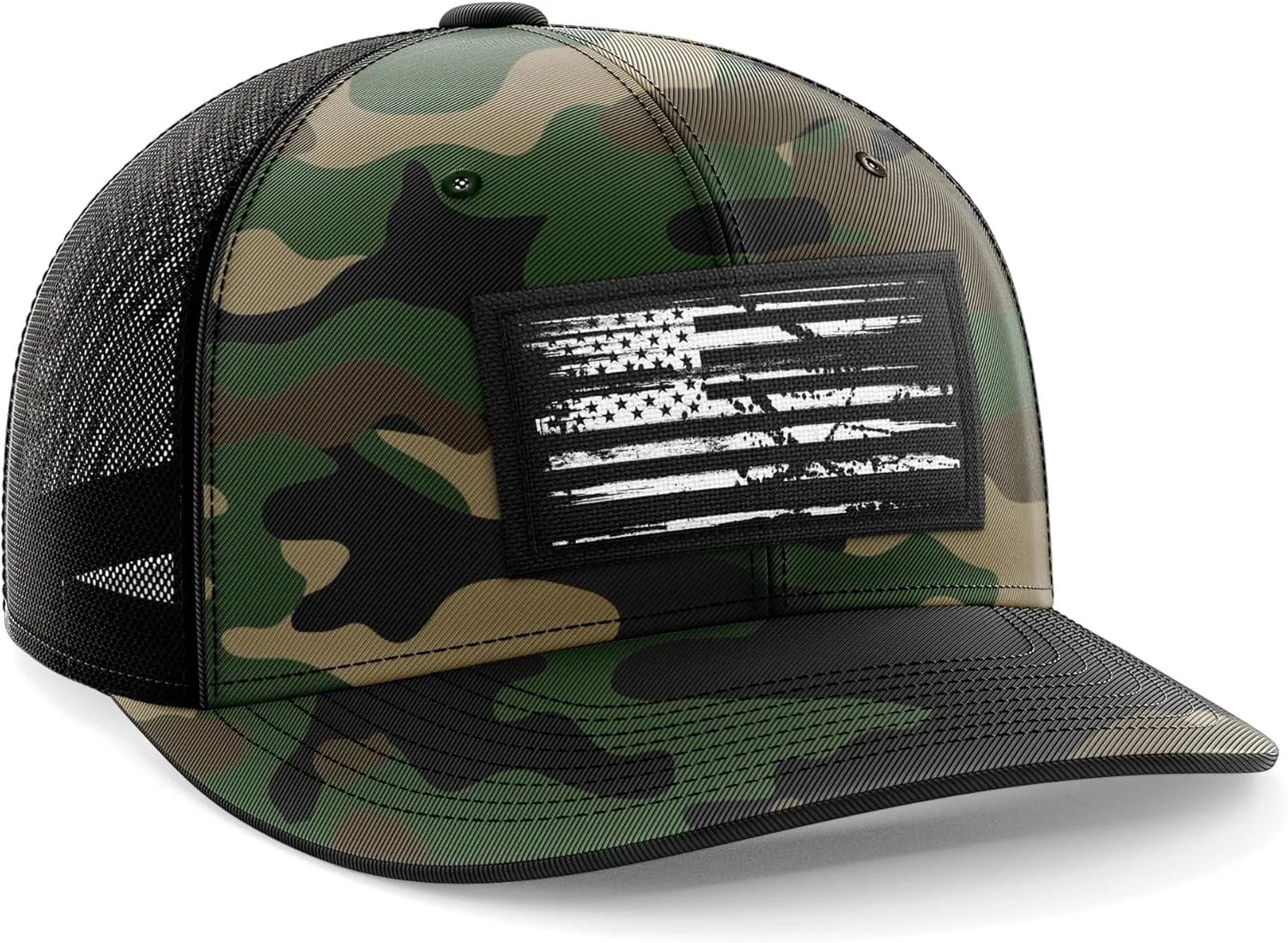Tactical Pro Supply Trucker Hat - American Flag Hat for Men & Women | Patriotic USA Leather Patch Flag Trucker Snapback Hats