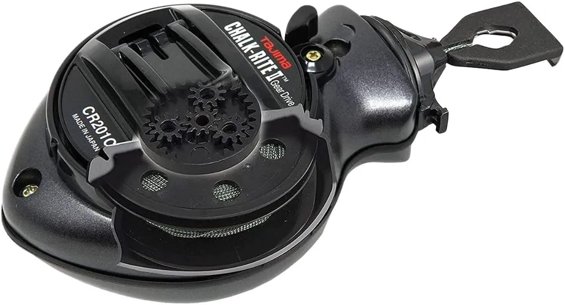 Tajima Chalk Line - Chalk-Rite II Chalk Box with Extra Bold 1mm Snap Line & Five Gear Quick Retrieval - CR201C-CPI