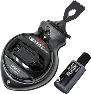 Tajima Chalk Line - Chalk-Rite II Chalk Box with Extra Bold 1mm Snap Line & Five Gear Quick Retrieval - CR201C-CPI