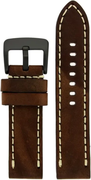 Tech Swiss LEA1558-24 Calfskin Brown Leather Extra Thick 24mm