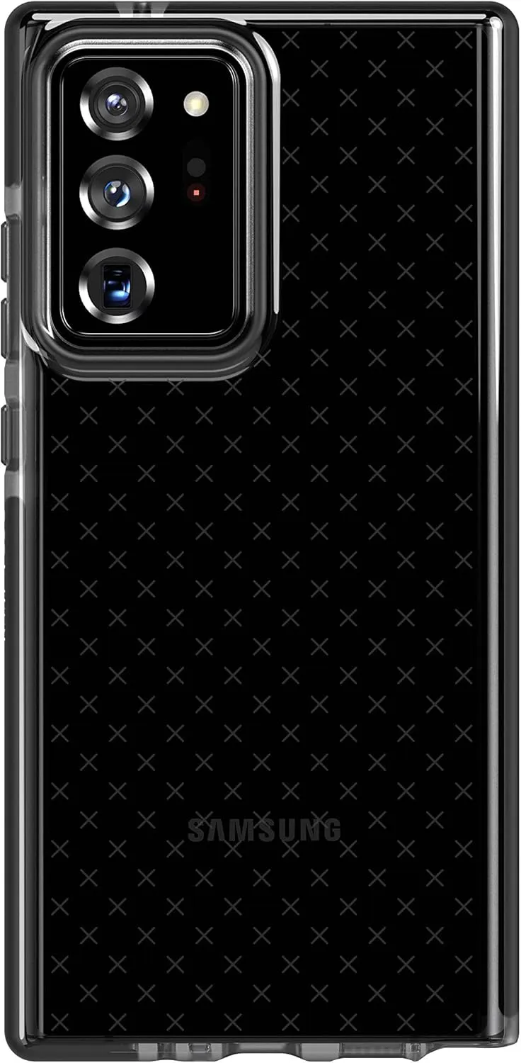 tech21 Evo Check for Samsung Galaxy Note20 Ultra 5G Phone Case - Hygienically Clean Germ Fighting Antimicrobial Properties with 12ft Drop Protection, Black/Smokey