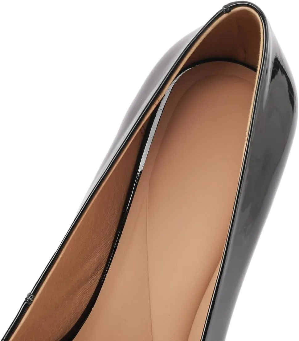 TinaCus Glossy Patent Leather Women's Pointed Toe Handmade High Heels Office Lady Pumps Shoes