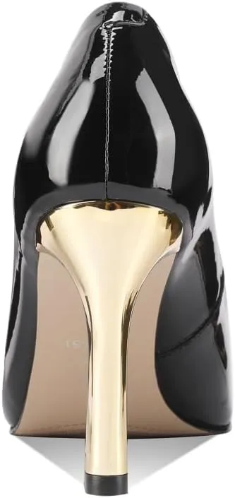 TinaCus Glossy Patent Leather Women's Pointed Toe Handmade High Heels Office Lady Pumps Shoes