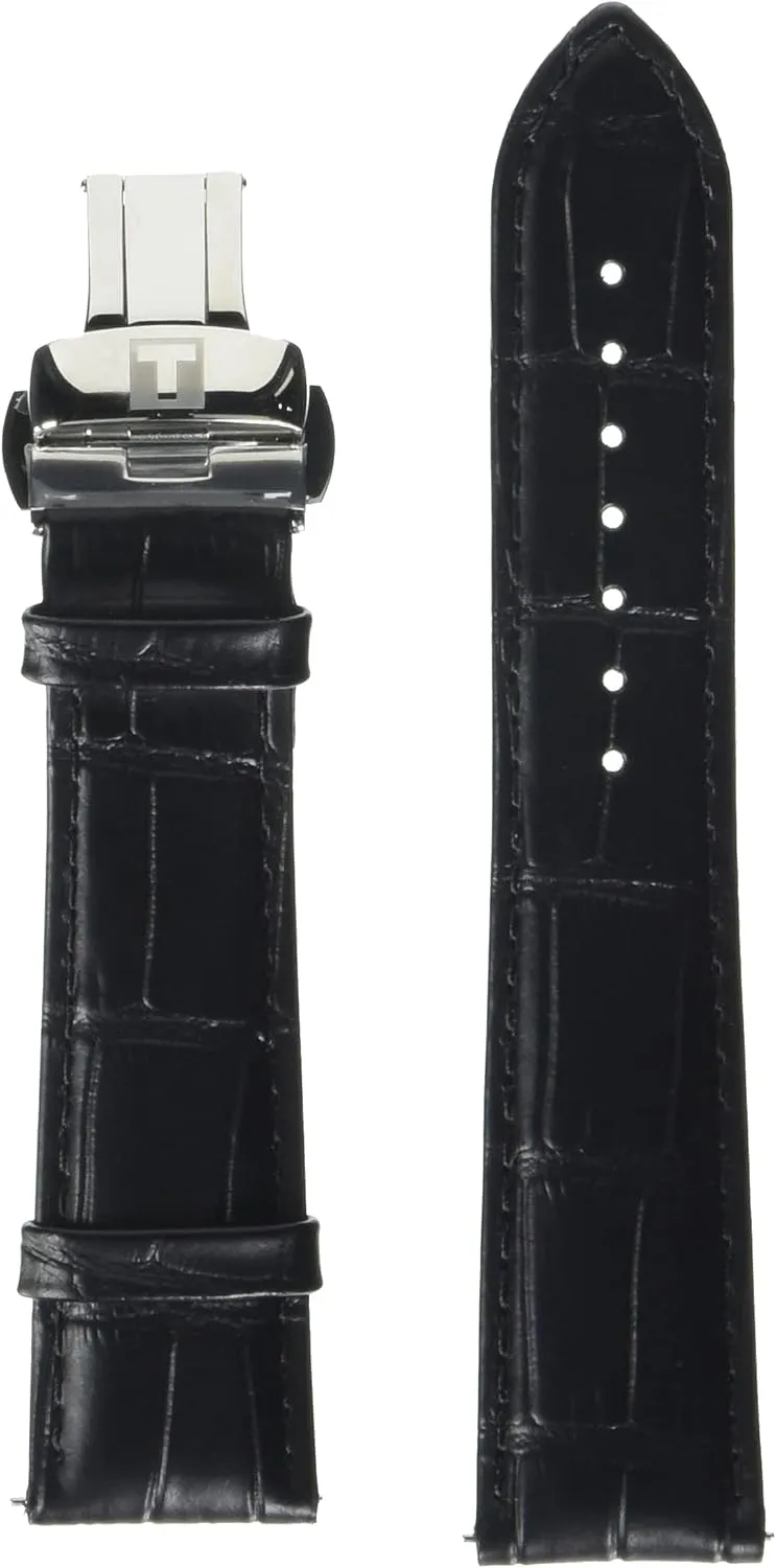 Tissot T852035976 21mm Lug Black Leather Strap
