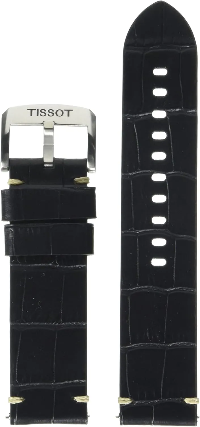 Tissot T852046775 22mm Lug Black Leather Strap