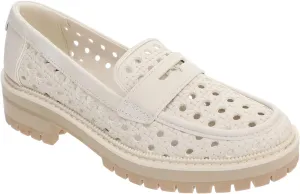 TOMS - Womens Cara Dress Casual Shoes, Color Light Sand Leather Embossed Perf, Size: 9 B(M) US