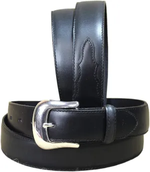 Tony Lama Men's Longhorn Leather Dress Belt Reg And Big Black 46