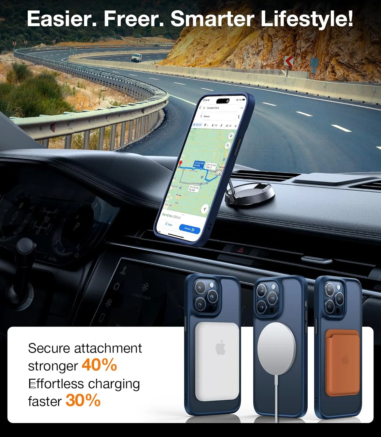 TORRAS Magnetic Guardian Designed for iPhone 15 Pro Max Case, [Military Grade Drop Tested] [Compatible with MagSafe] Slim Case for iPhone 15 Pro Max Phone Case (6.7") 2023, Blue Titanium