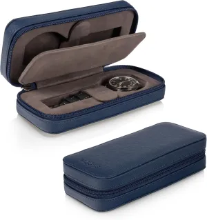 Travel Watch Case - Watch Leather Travel Case - Watch Case for Men - Modern (Blue)