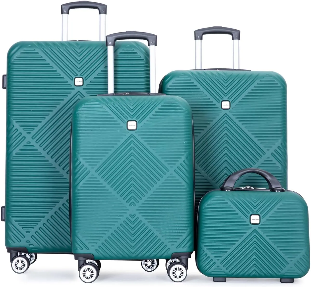 Travelhouse 4 Piece Luggage Sets Travel Suitcase, Large Capacity Lightweight Luggage Sets with TSA Lock & Spinner Wheels, Clearance Carry On Luggage Suitcase Set (DARK GREEN, 4 piece(14" 20'24"28"))