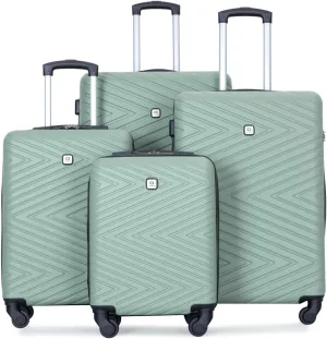 Travelhouse 4 Piece Luggage Sets Travel Suitcase, Large Capacity Lightweight Luggage Sets with TSA Lock & Spinner Wheels, Clearance Carry On Luggage Suitcase Set (OLIVE GREEN, 4 piece luggage set)