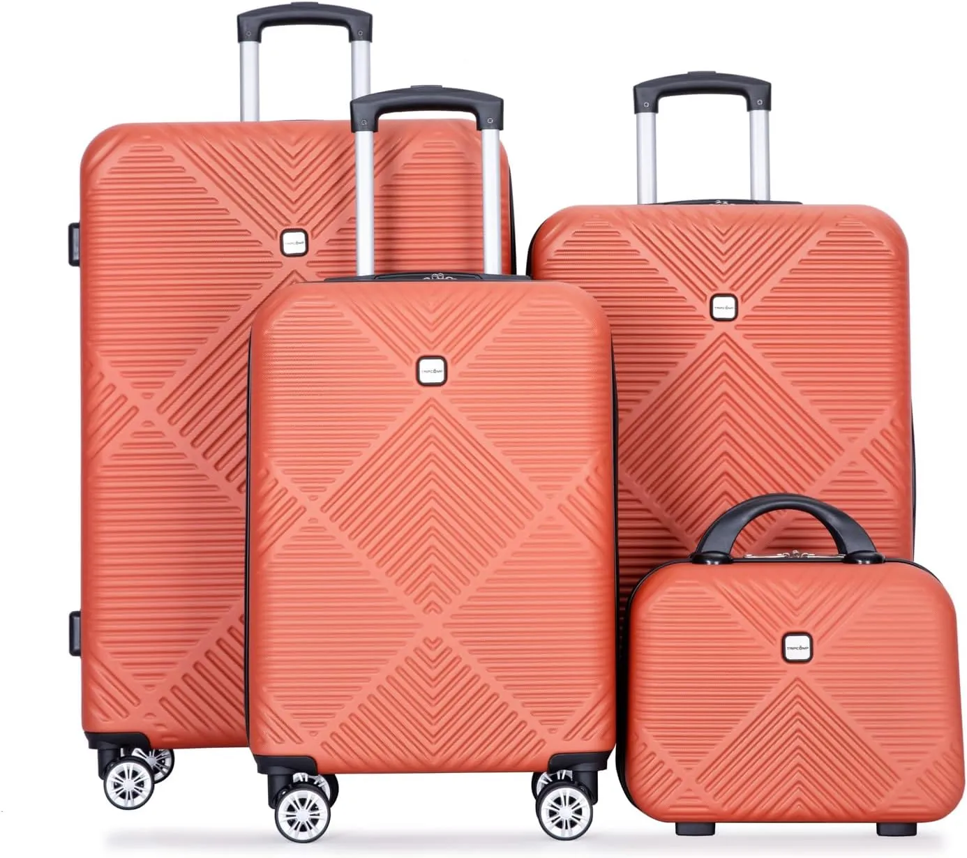 Travelhouse 4 Piece Luggage Sets Travel Suitcase, Large Capacity Lightweight Luggage Sets with TSA Lock & Spinner Wheels, Clearance Carry On Luggage Suitcase Set (ORANGE, 4 piece(14" 20'24"28"))
